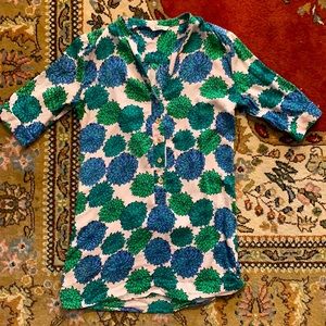 Tucker blouse. Flower pattern. Good condition.